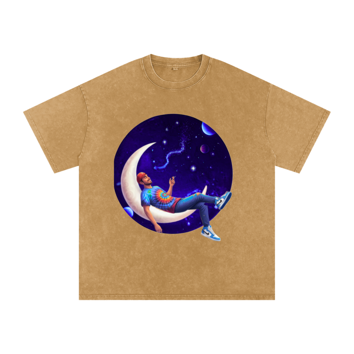 Snow Washed Oversized Cotton T-Shirt