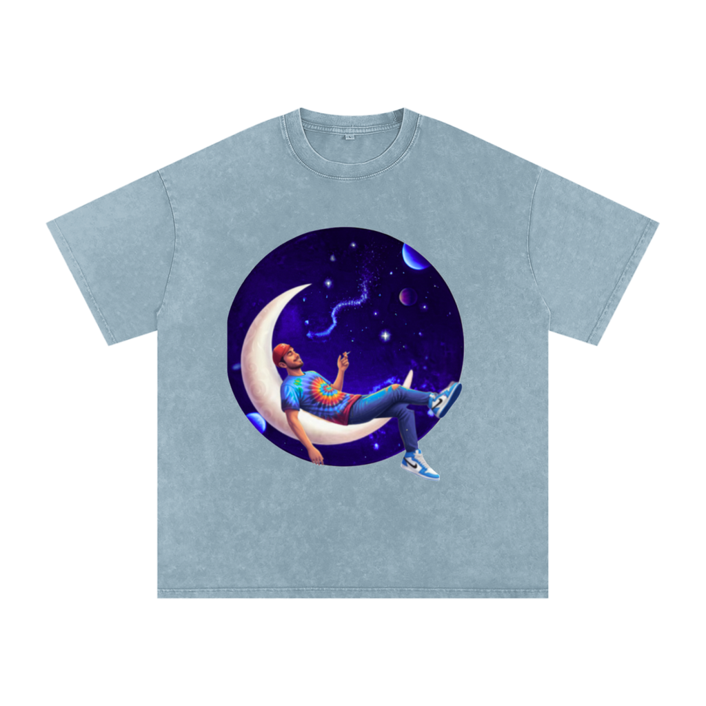 Snow Washed Oversized Cotton T-Shirt