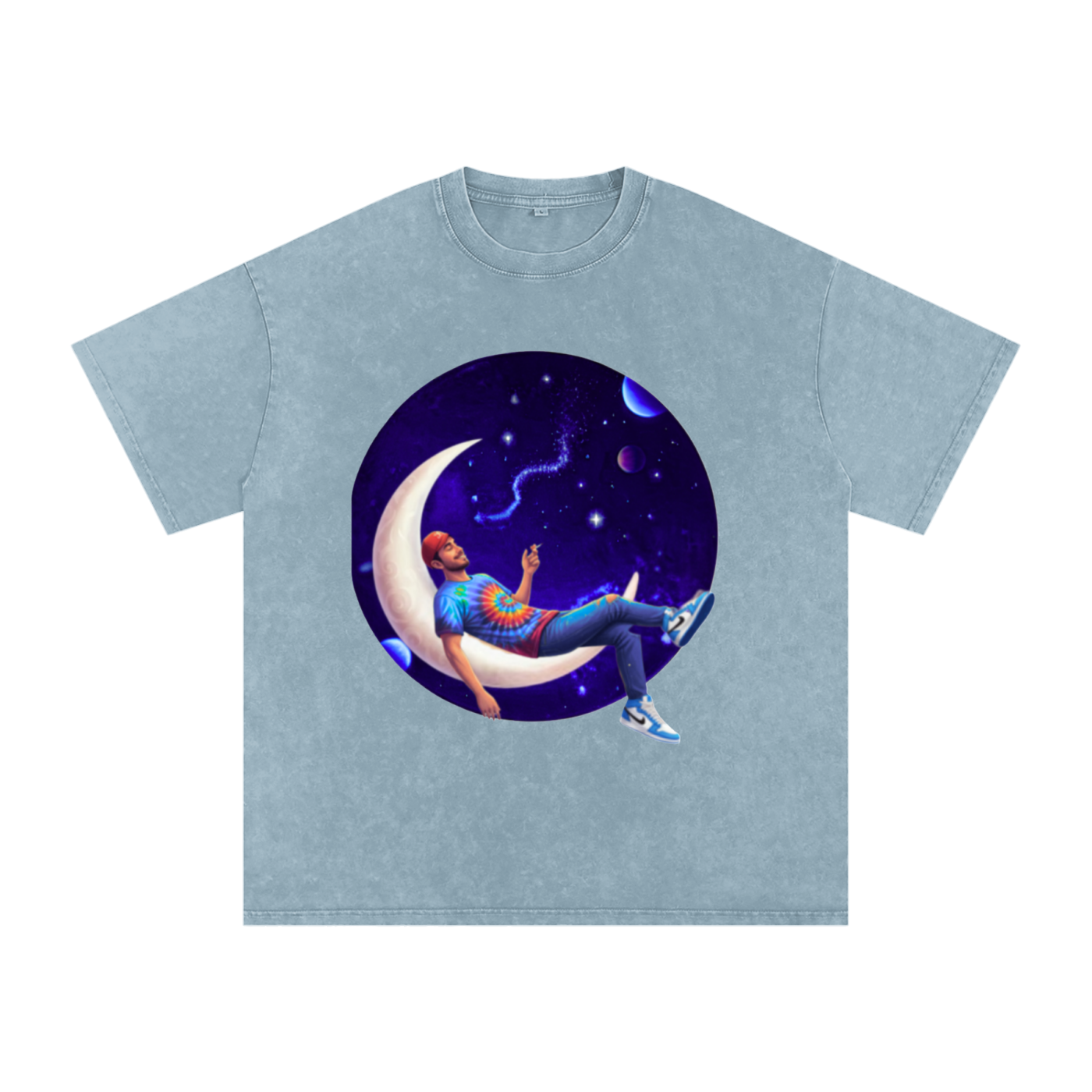 Snow Washed Oversized Cotton T-Shirt