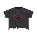 Vintage Wash Boxy Distressed Hem T-Shirt