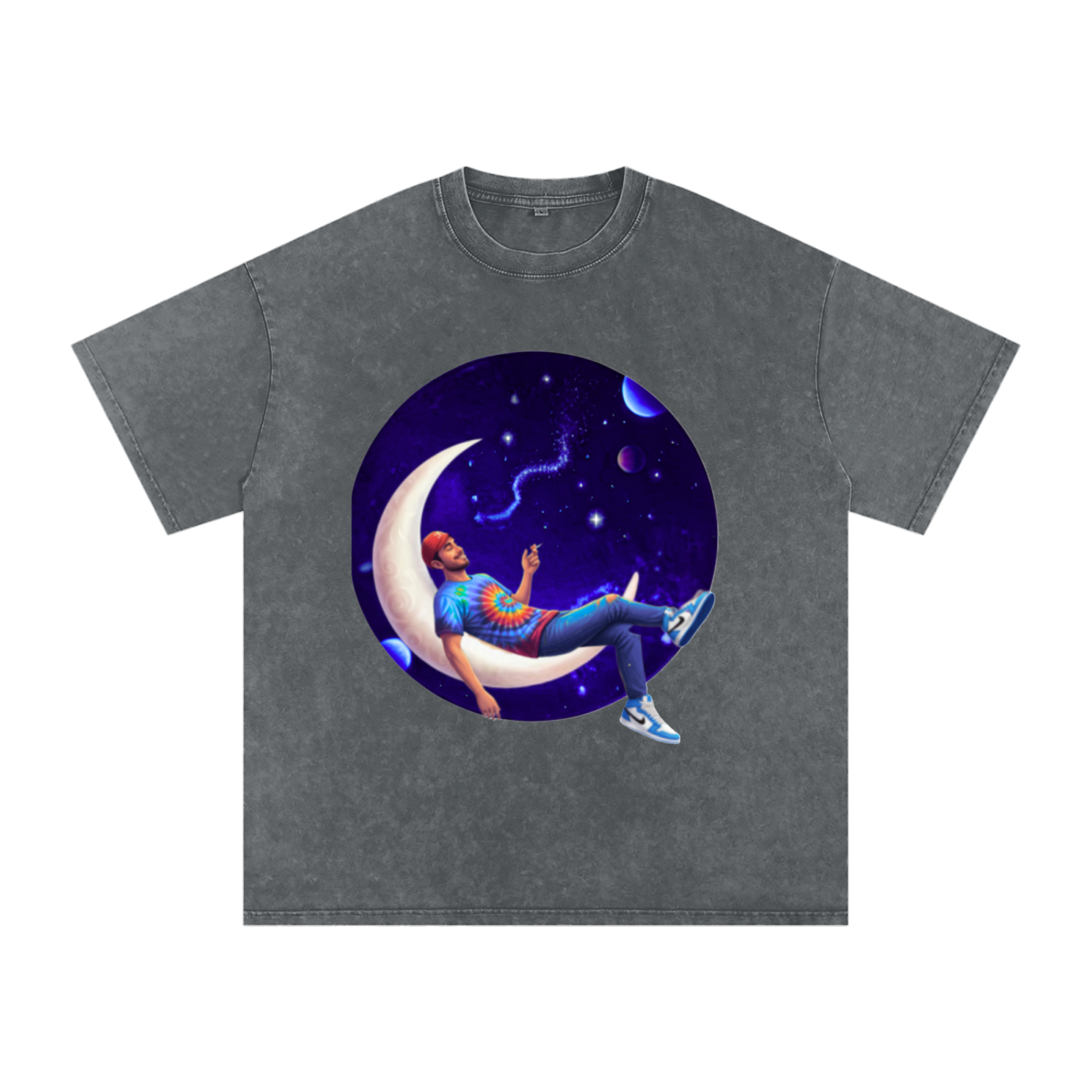 Snow Washed Oversized Cotton T-Shirt